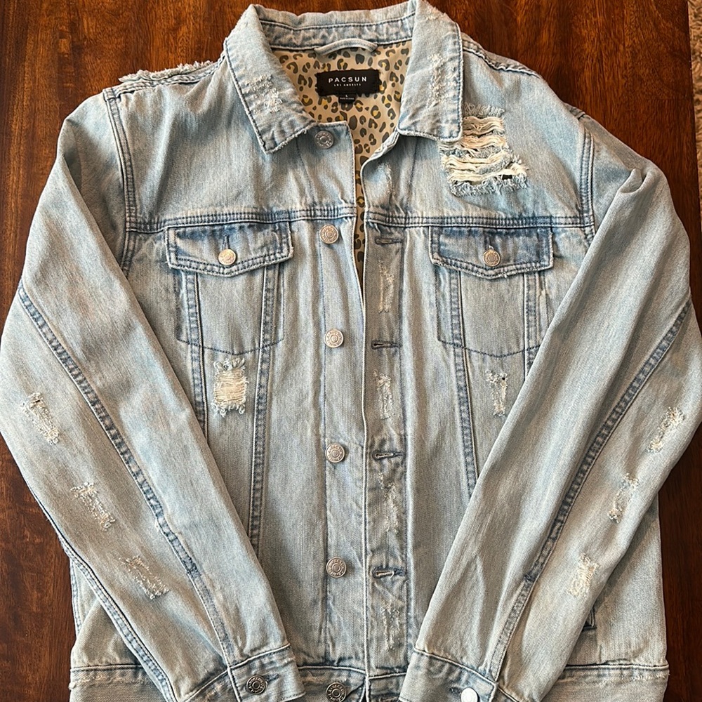 Pacsun Cheetah Print Denim Jacket